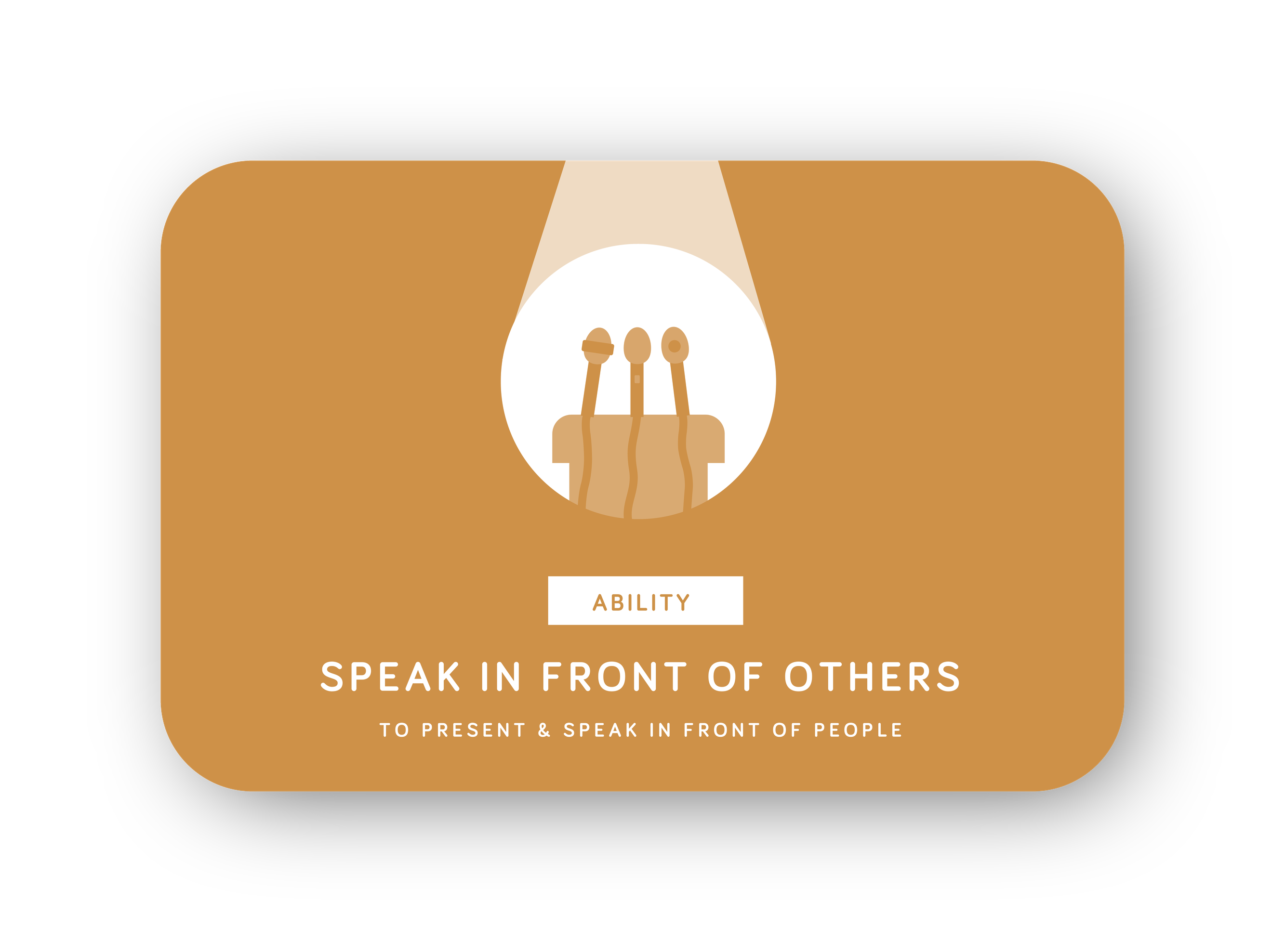 Speak in front of others card